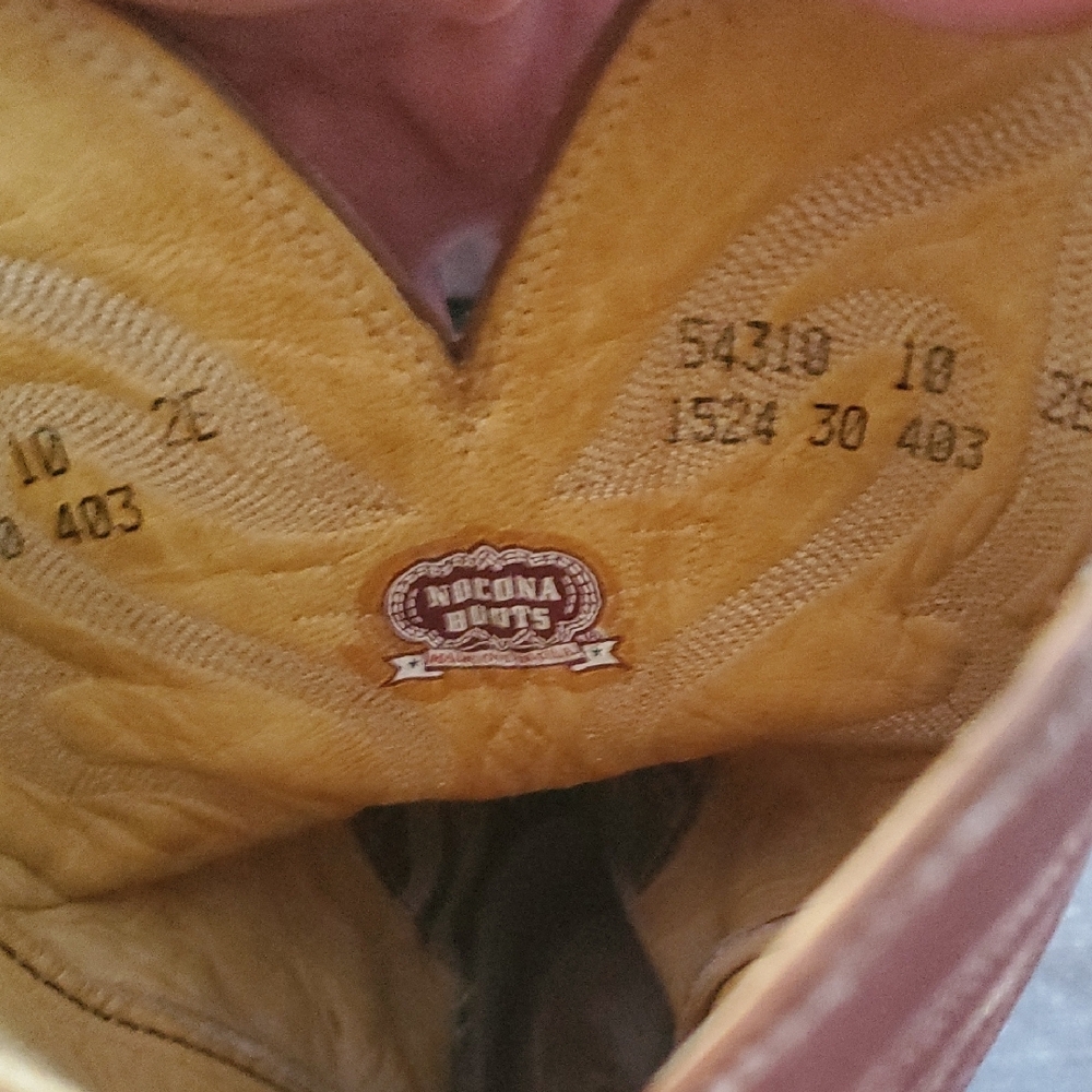 Nocona Tan Leather Cowboy Boots - Picture 2 of 3
